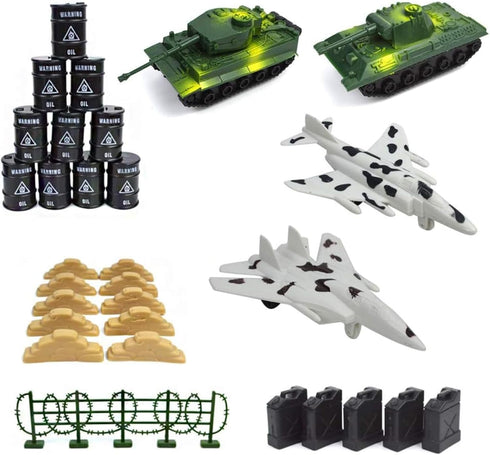 250PCS Army Men Military Set, 3 Otters Action Figures and Accessories, World War II Army Men Toys for Boys