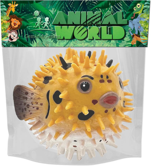 Gemini&Genius Pufferfish Toy - Realistic Blowfish Action Figure, Educational Gift, Bath Toy for Kids