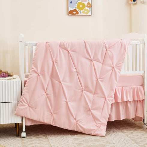 3-Piece Set Set Pink Crib Bedding for Girls - Ultra Soft & Skin Friendly Baby Girl Bedding Crib Includes Crib