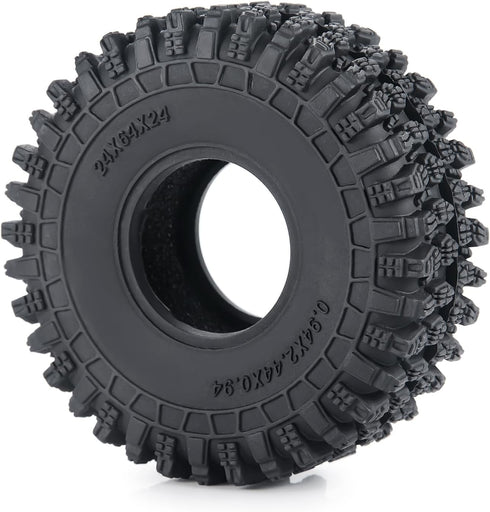 4pcs 64mm Rubber Tires Set, Crawler Tires with Foam for 1:18 TRX4-M TRX4M RC Car