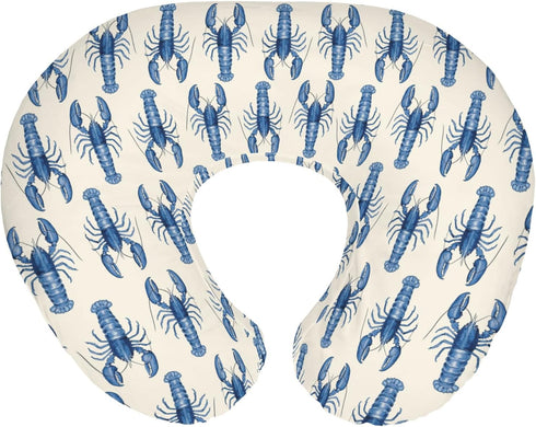 Blue Lobster Baby Nursing Pillow Covers for Boy Girl Nautical Marine Animal