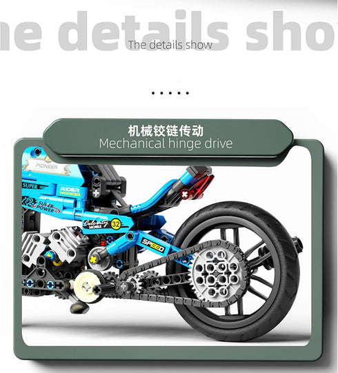 Motorcycle Toy Building Sets with 469 Particles, STEM Educational Model Kit for Children Age 8+