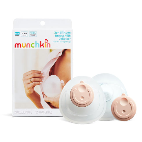 Munchkin Breast Milk Collector Cups with Storage Plug, Food Grade Silicone, BPA