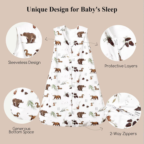 100% 18-24 2-Way 2 Pack david's kids Organic Cotton Baby Sleep Sack Months, Ultra Soft Baby Wearable Blankets
