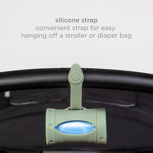 Ubbi On-the-Go Diaper Bag Dispenser for Travel, Retractable Must Have for Newborns, Baby Accessory (Sage Green)
