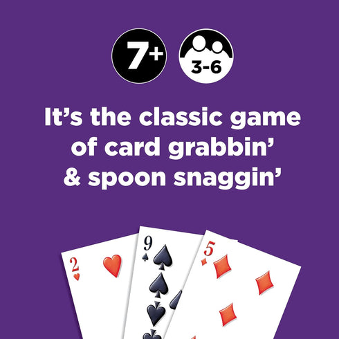 Spoons in a Case, Card Games for Kids, Fun Family Games for 3-6 Players, Ages 7+