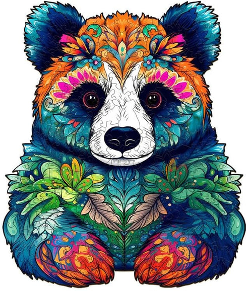 Wooden Jigsaw Puzzles for Adults, Unique Panda Shape Wood Cut Puzzles for Puzzle Lovers, Birthday Gifts for Family