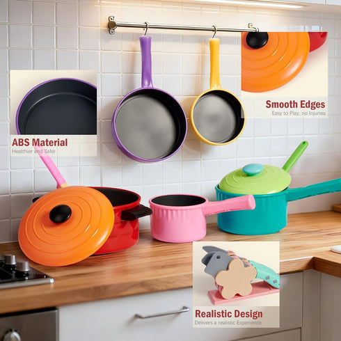 3-5, Sets 5 3 4 5 Lonico Pretend Play Kitchen Accessories for Toddlers Play Food for Kids Kitchen Toys with Pots
