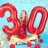 40 Inch Large Red Number 7 Balloon, Jumbo Digit Mylar Foil Helium Balloons for Birthday Party Celebration Decorations
