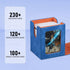 MTG Deck Box with Commander Display for 120+ Single Sleeved Cards, Denim Magnetic Card Storage Box Fits for TCG CCG Magic Cards (Blue&Orange)
