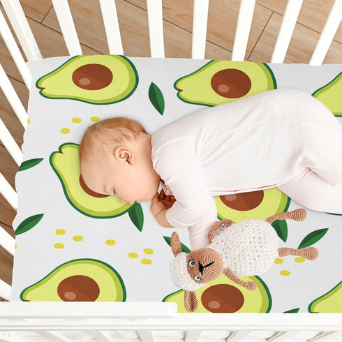 Set, Mattress#239 Fitted Crib Sheets for Boys Girls, Soft Breathable Comfortable Cartoon Avocado Baby Sheet Crib Sheets