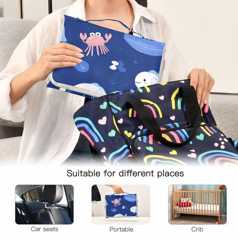 Portable Diaper Changing Pad Travel Baby Changing Mat Waterproof Diaper Changing Mat Foldable Lightweight Baby Changer