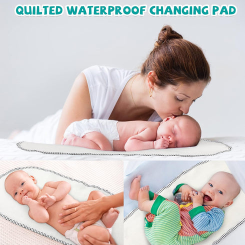 12 Pack Chumia Baby Waterproof Changing Pad Liners Portable Baby Changing Mat Soft Flannel Cotton Reusable Table Cover