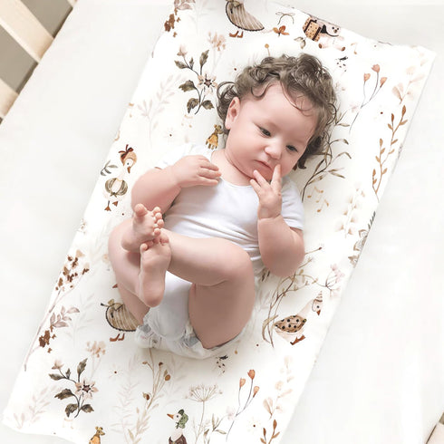 GRSSDER Stretch Ultra Soft Jersey Knit Changing Pad Cover Set, 2 Pack, Fits 32"/34" x 16" Pads, Pretty Pattern for Baby