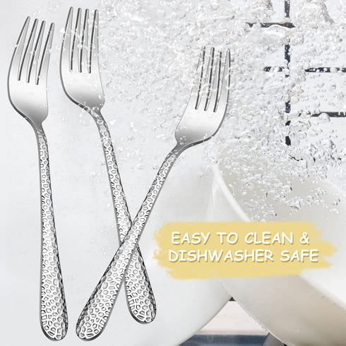 TeamFar Toddler Forks - Stainless Steel Baby Utensil Silverware for Self Feeding, Set of 6, Dishwasher Safe