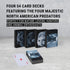 North American Predators Playing Cards, Waterproof Stylish Playing Cards with Organizer Box for Collectors and Game