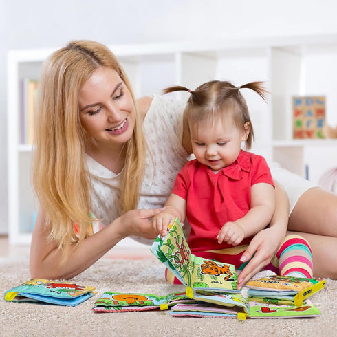 OKOOKO Soft Baby Books 6PCS, Washable Cloth Bath Books for Early Education Learning Toy for Newborns