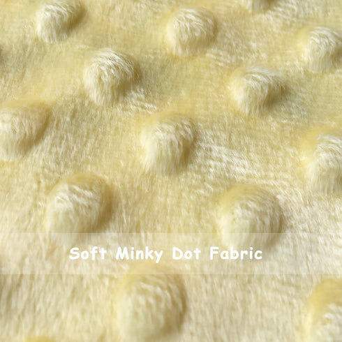 Baby Security Blanket for Unisex - Yellow Car Baby Lovey Taggy Blanket with Minky Dot Fabric, Soft & Breathable, 21 *