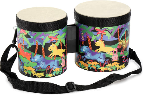 Tosnail 5" and 6" Bongo Drum with Storage Bag and Mallets, Hand Drum Kids Drum Set, Musical Toy for Kids