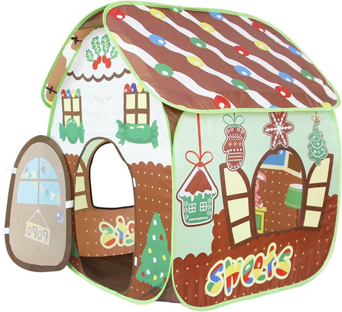 Play Tent for Kids, Indoor Outdoor Gingerbread House Playhouse for Boys and Girls