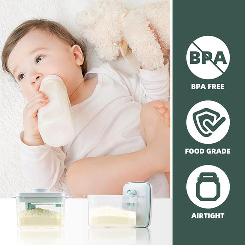 2 Pack 1700ml 21OZ, 1.32LB, 600g, Formula Container to Go - Pop Top Milk Powder Container, BPA-Free Airtight Formula