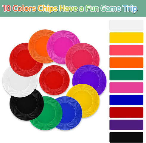 Coopay 2000 Pieces Plastic Poker Chips - 10 Colors, 1 Inch Bingo Chips for Poker and Math Practice.