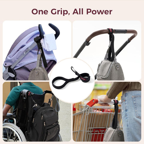 Momcozy Handle Strap for Baby Stroller | Safety Wrist Leash | Adjustable Pram Wheelchair Hand Leash | with Hooks