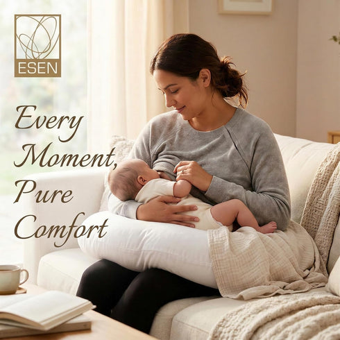 ESEN Nursing Pillow and Body Positioner for Breast Feeding and Bottle Feeding, Naked Ultra Soft Baby Breastfeeding