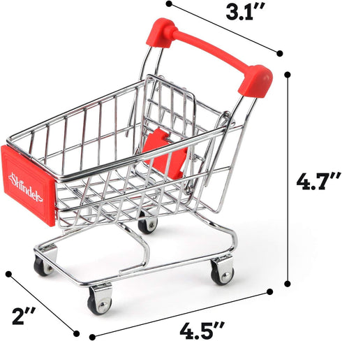 Shindel Mini Shopping Cart, Shopping Store Mini Toys Supermarket Handcart Shopping Cart Model, Desk Storage Toys Holder, Party Doll House Store Cosplay Game by Shindel