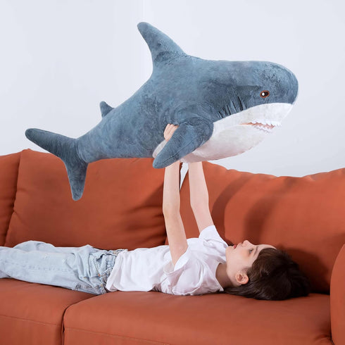 MorisMos Giant Stuffed Animal Shark Plush, Large Soft Shark Pillow Toy for Kids, 32in