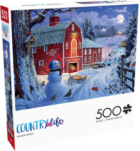 Buffalo Games - David Stevenson - Winter Frolic - 500 Piece Jigsaw Puzzle for Adults, Perfect for Game Nights