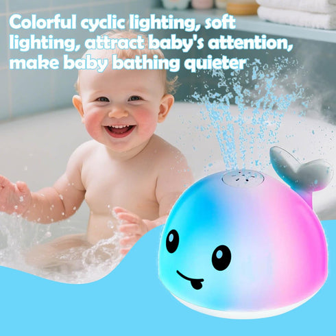 Ponilyer Whale Bath Toy, Baby Bath Toys Rechargeable Colorful Whale Sprinkler for Babys Toddlers Kids Boys or Girls
