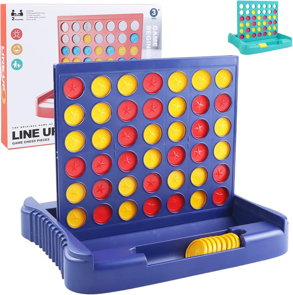 4 in a Row Connect Game - Travel Board Games for Kids Adults, 9 x 7.4 inches (Blue)