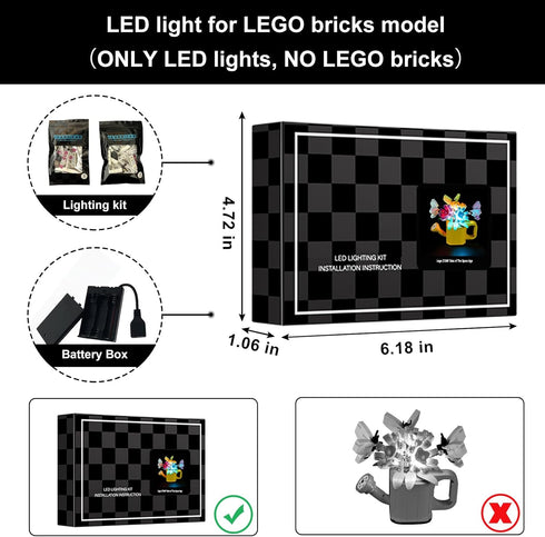 Vaodest LED Light for Lego 31149 - Flowers in Watering Can Design Compatible with Model 31149