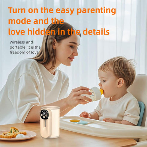 ViaGasaFamido Portable Bottle Warmer Baby Milk Insulation Case Cordless Universal Dual Home Car Mounted Smart Constant