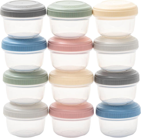 WeeSprout Leakproof Baby Food Storage - 12 Set, Small Plastic Containers with