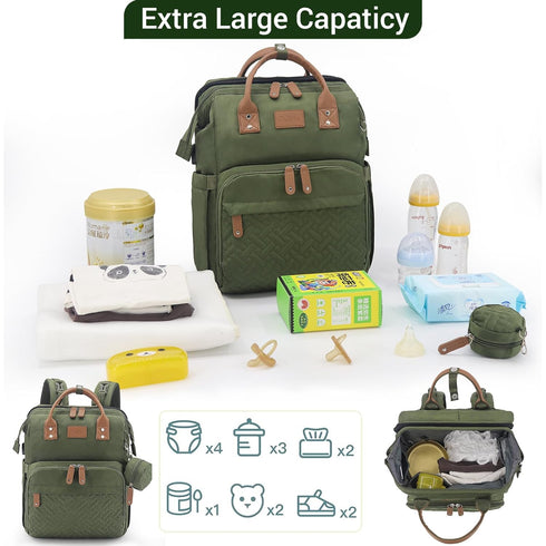 Backpack JOLLITO Diaper Bag with Changing Station Large Capacity Multifunction Baby Bags for Boy Girl Travel For Moms
