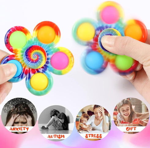 Gigilli Fidget Spinners Pop for Kids, 2 Pack Sensory Fidget Toys for Goodie Bags, Classroom Prizes