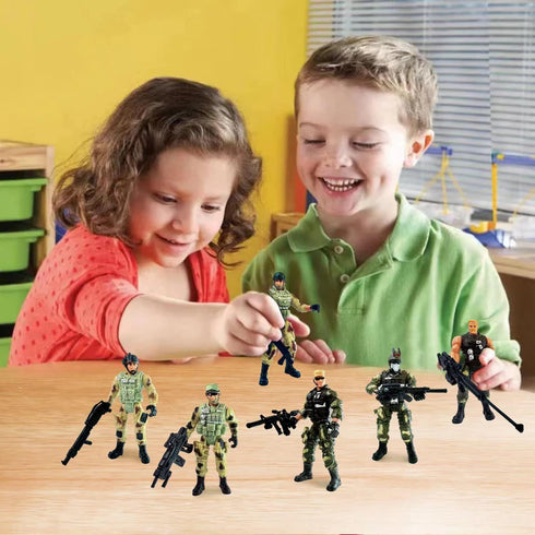 Army Men Soldiers Toy for Boys Age 4-7, Military Playset with Action Figures and Weapons