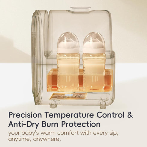 11-in-1 Bottle Warmer for Breastmilk, Double Bottle Warmer Large Touchscreen with Night Light, Detachable for Easy