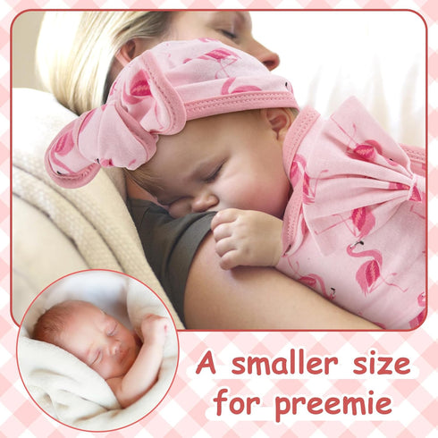 6 Pack Ramede Preemie Swaddle Blanket with Hats Sleep Swaddle for Baby Boy Girl Preemie Newborn Sacks Soft Cotton