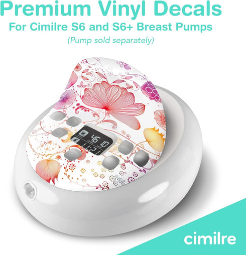 S6 S6+ Elegant Flowers Decal for and Breast Pump Floral Vinyl Cover, Precision Fit