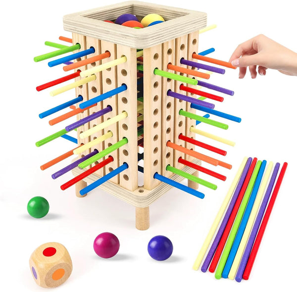 Pichoi Montessori Game Wooden Board Game - Multiplayer Family Travel Game - Math