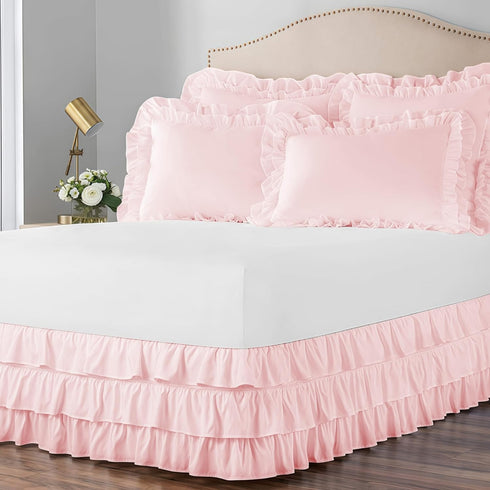 RVKXHD 52" 28" 17" 3-Tiered Baby Crib Bed Skirt: Crib Bed Skirt, x Soft and Breathable Baby Crib Sheets with Drop Dust