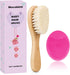 Mocokkiti Baby Hair Brush, Goat Bristles Brush and Rose Red Baby Silicone Brush