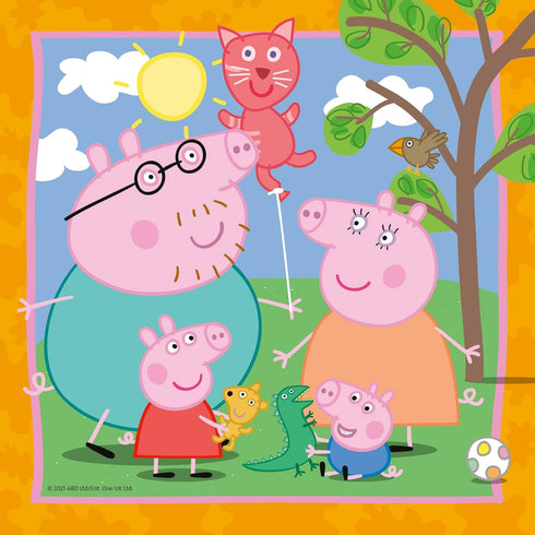 RAVENSBURGER Puzzle, Family and Friends, 3 x 49 Pieces, Peppa Pig Puzzle for Children from 5 Years
