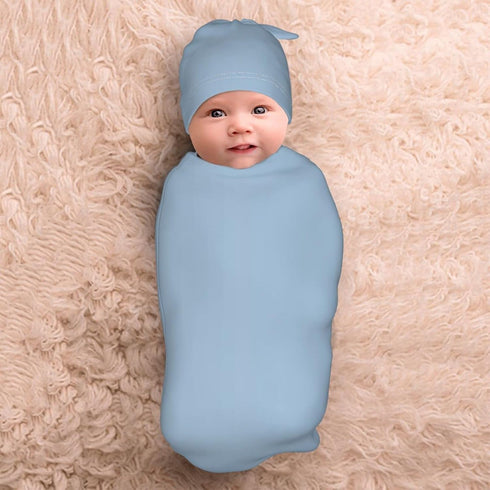 Customize Baby Swaddle and Hat Sets with Name for Newborn, Custom Girl Boy Swaddles Sack Nursery Personalized Blanket