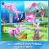 3 1 Set 3 558PCS 6+ HOGOKIDS Easter Bunny in Pink Building with Flowers, Animal Figure with Building Options
