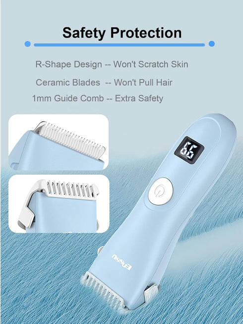Trimmer Baby Hair Clippers, Low Noise Hair for Kids, Waterproof USB Rechargeable Cordless Haircut Kit with LCD Display