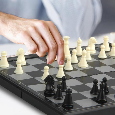 Travel Chess Set Magnetic Portable Folding Chess Board, Small 7.6 Inch